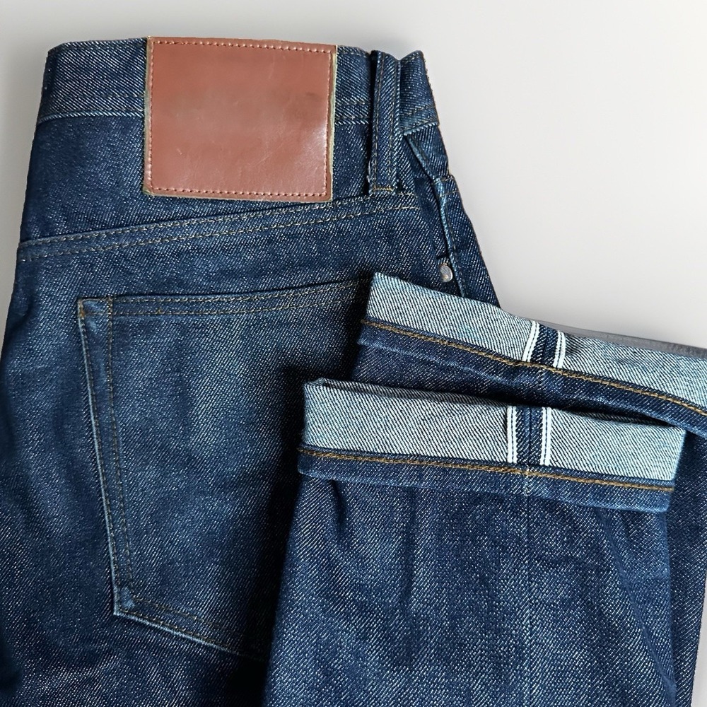 Unbranded Brand Selvedge Jeans Mens 32x34 Dark Indigo 14.5oz Raw Denim UB201